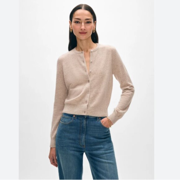 White + Warren Sweaters - NEW White + Warren Cashmere Crewneck Essential Cardigan Oats